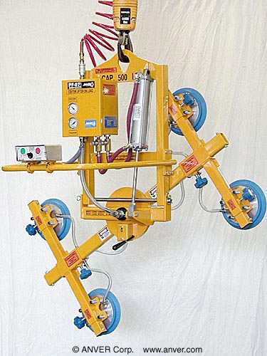ANVER Four Pad Air Powered Vacuum Lifter with Powered Tilt and Manual Rotate